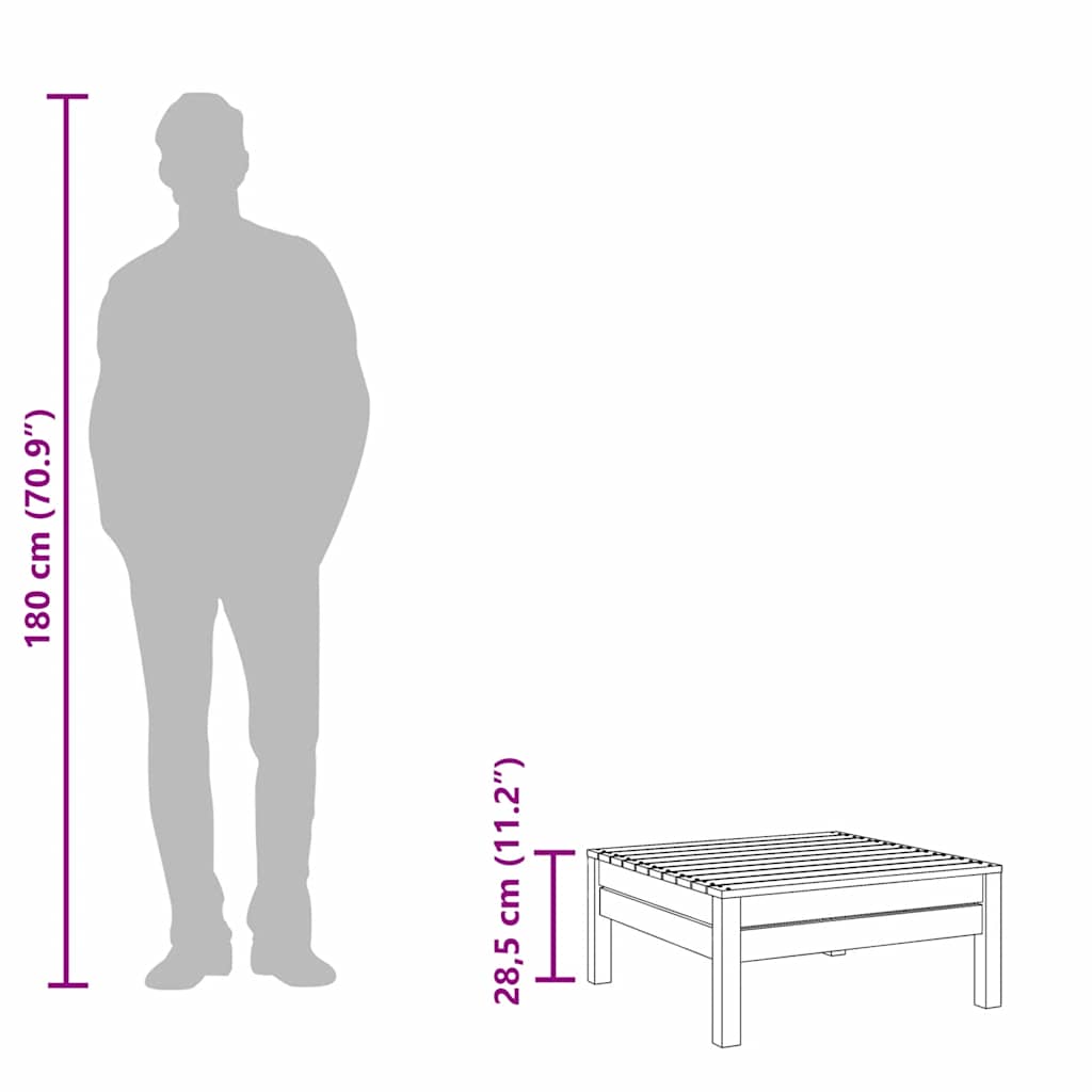 Garden Footstool Solid Wood Pine