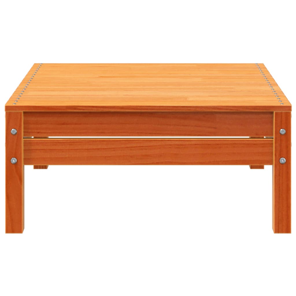 Garden Footstool Wax Brown Solid Wood Pine