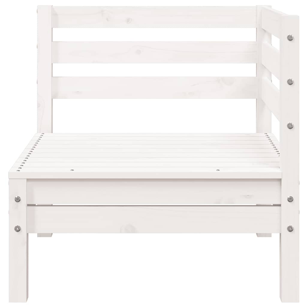 Garden Sofa 3-Seater White Solid Wood Pine