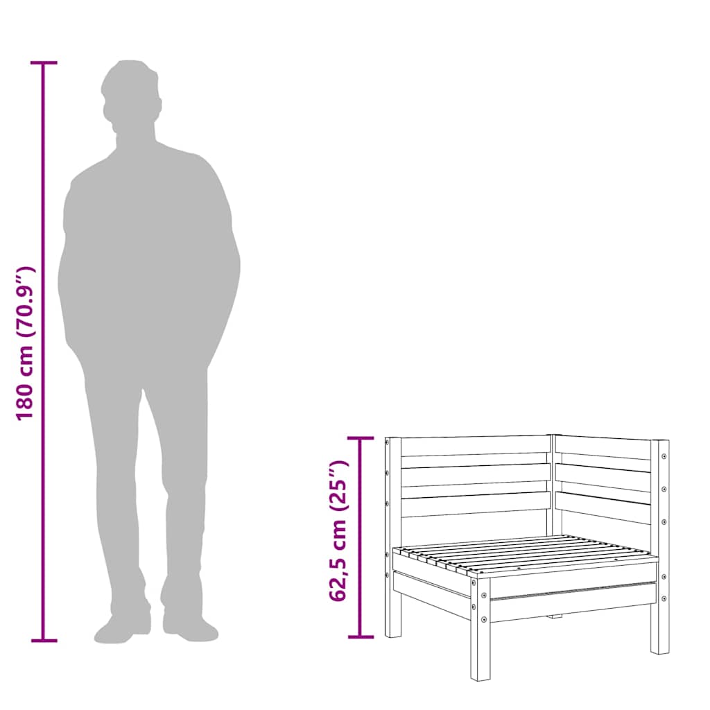 Garden Sofa 3-Seater Impregnated Wood Pine