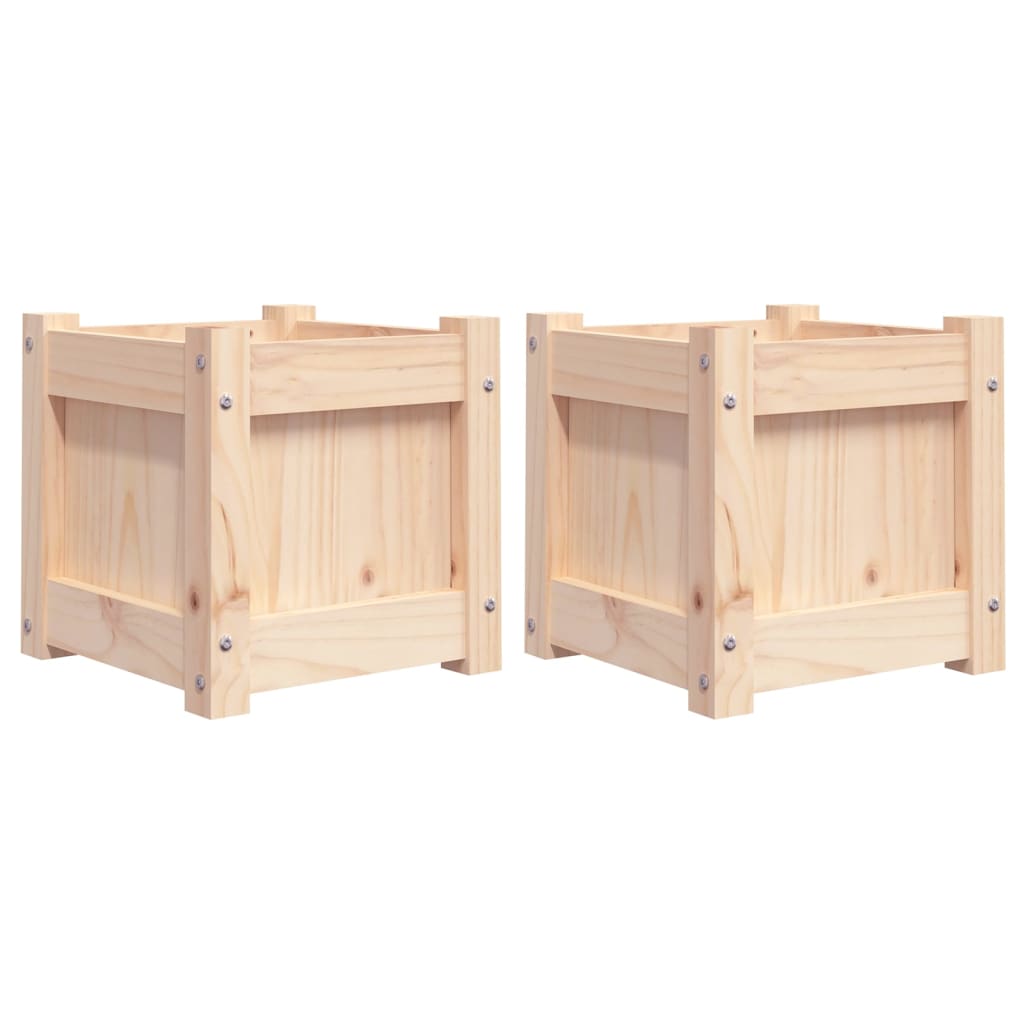 Garden Planters 2 pcs Solid Wood Pine