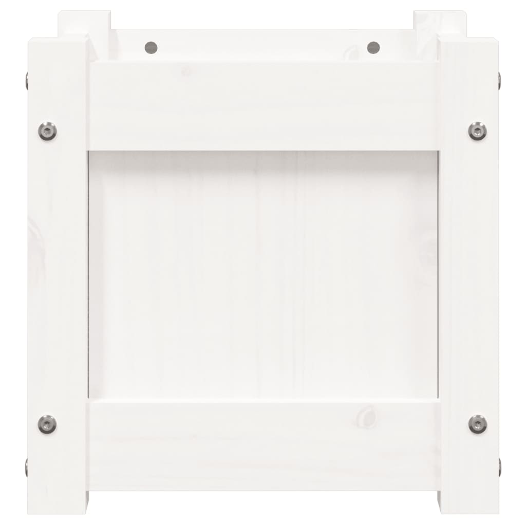 Garden Planters 2 pcs White Solid Wood Pine