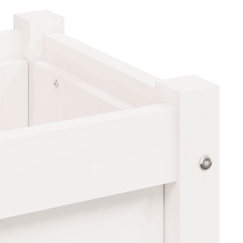 Garden Planter White 40x40x40 cm Solid Wood Pine