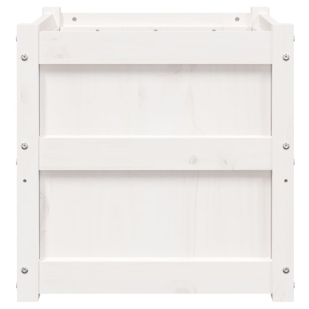 Garden Planter White 50x50x50 cm Solid Wood Pine