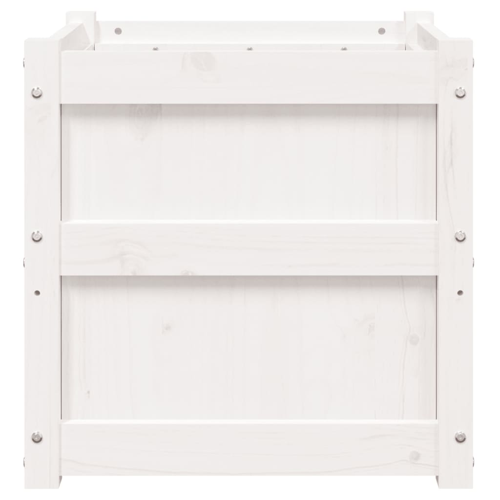 Garden Planter White 50x50x50 cm Solid Wood Pine