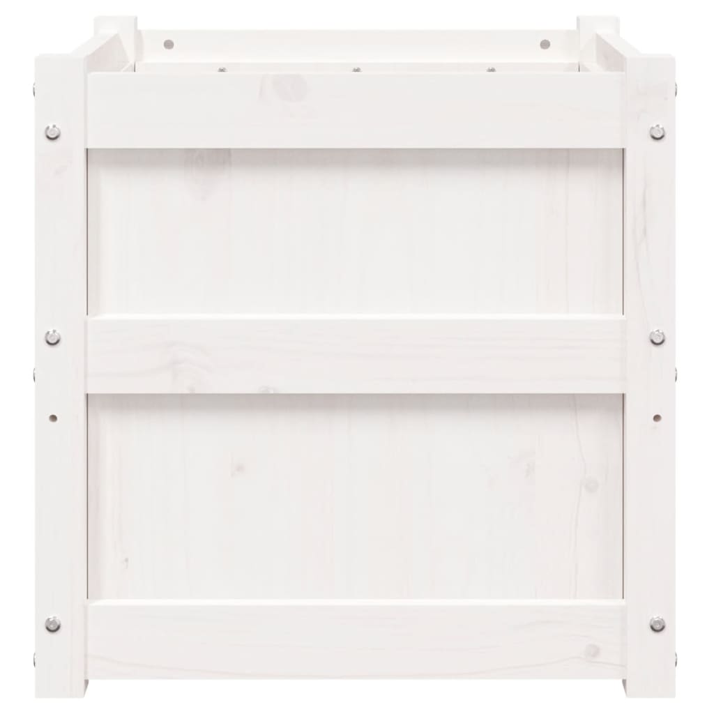 Garden Planters 2 pcs White Solid Wood Pine