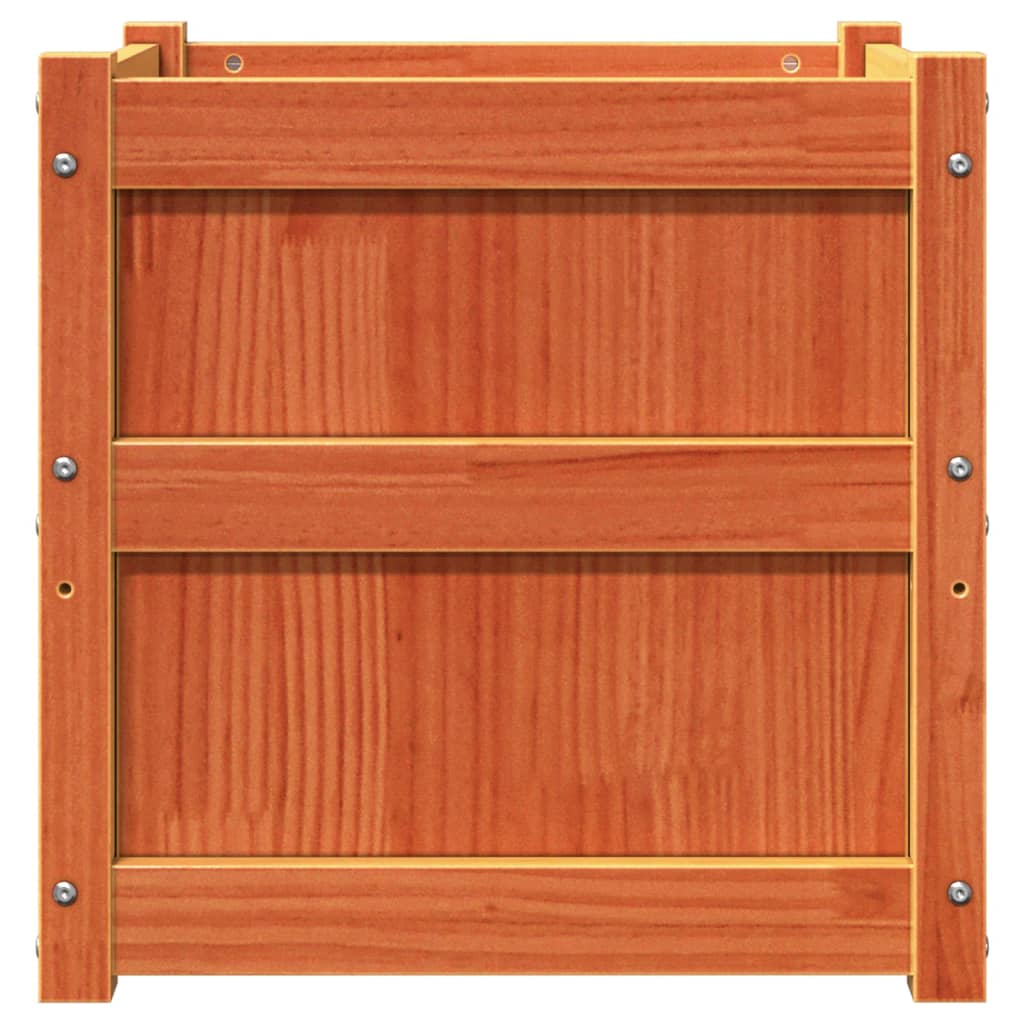 Garden Planter Wax Brown 50x50x50 cm Solid Wood Pine