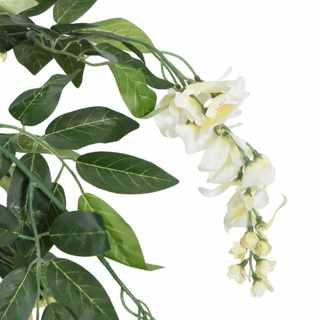 Artificial Wisteria Tree 1260 Leaves 180 cm Green and White