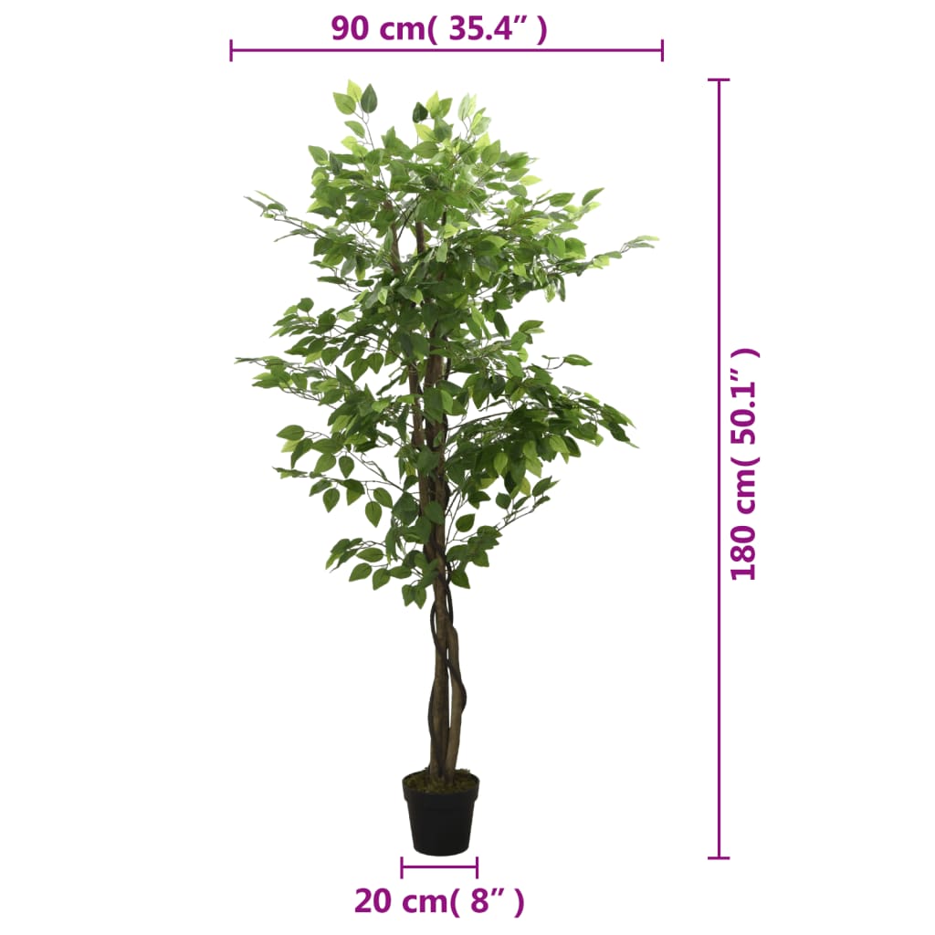 Artificial Ficus Tree 1008 Leaves 180 cm Green