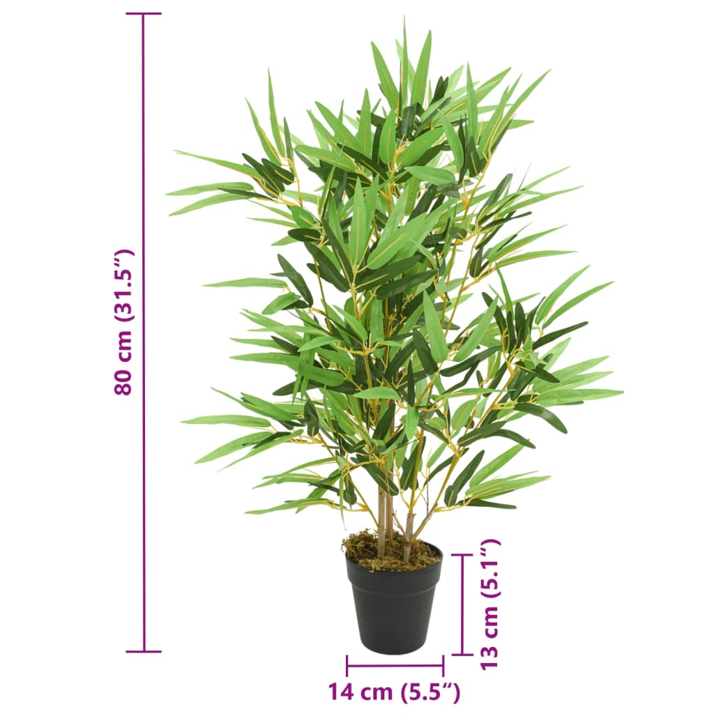 Artificial Bamboo Tree 368 Leaves 80 cm Green