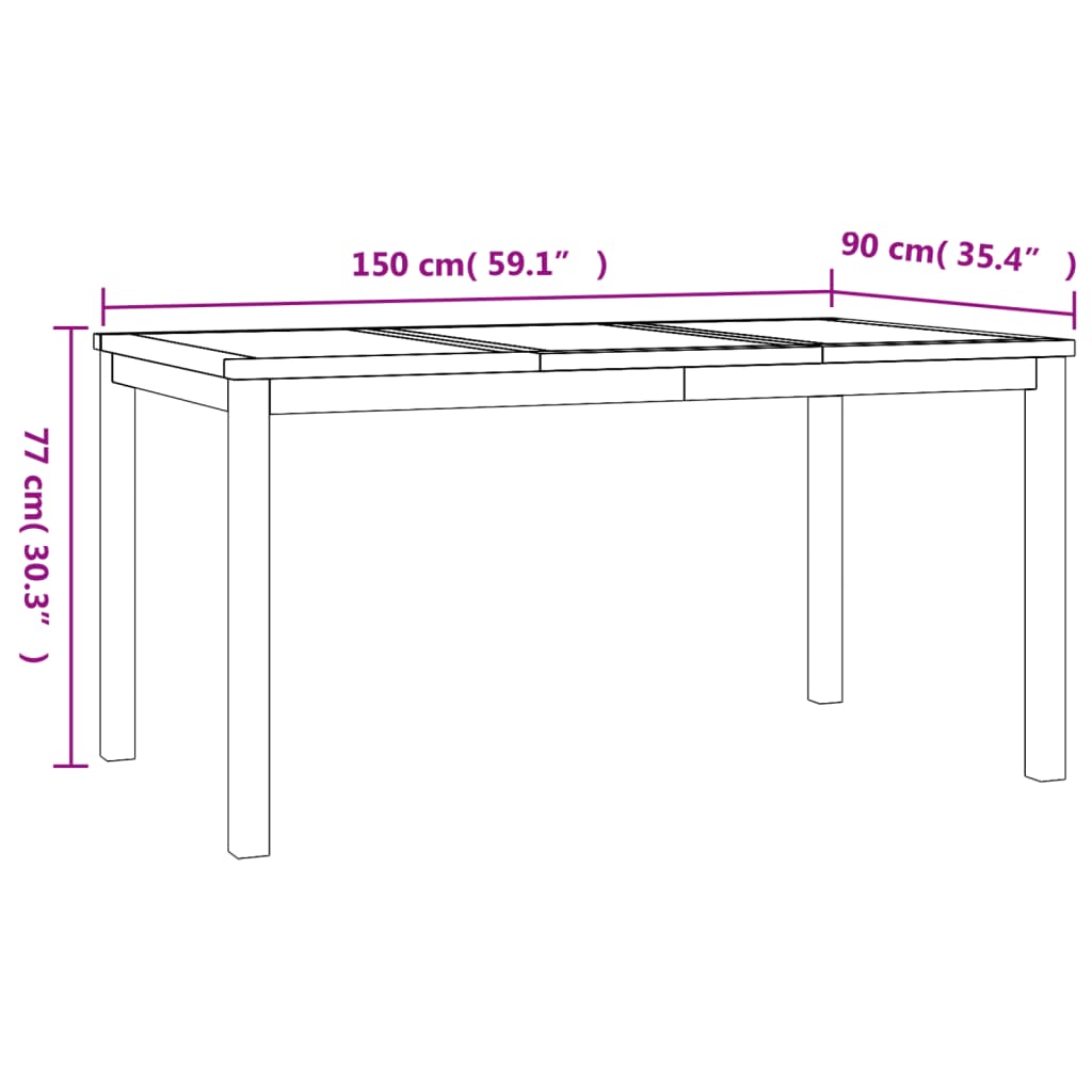 5 Piece Garden Dining Set Solid Wood Teak