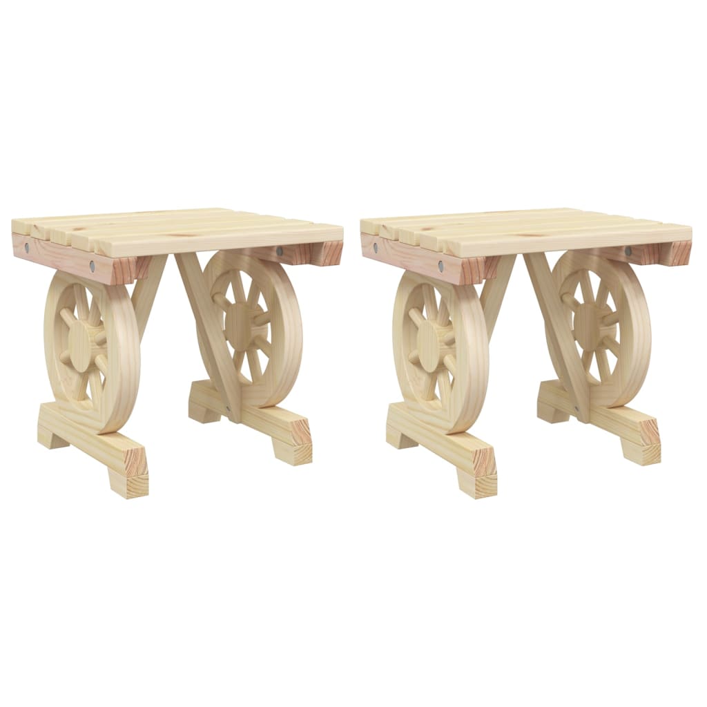 vidaXL Garden Footstools 2 pcs Solid Wood Fir