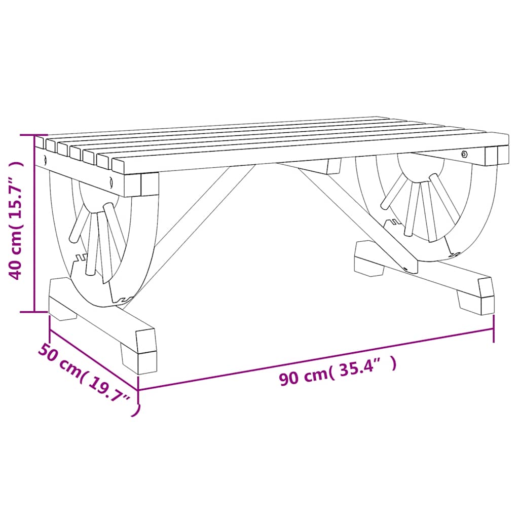 Garden Coffee Table 90x50x40 cm Solid Wood Fir