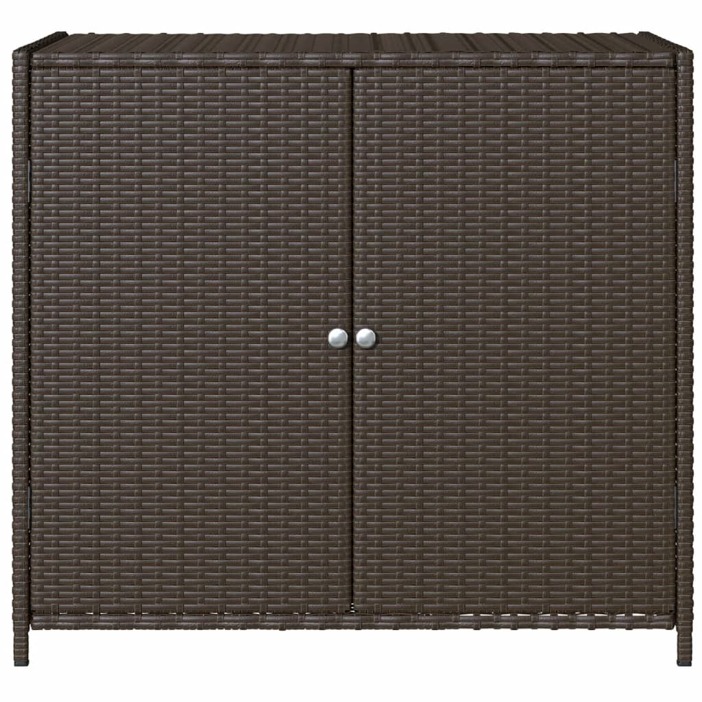 Garden Storage Cabinet Brown 83x45x76 cm Poly Rattan