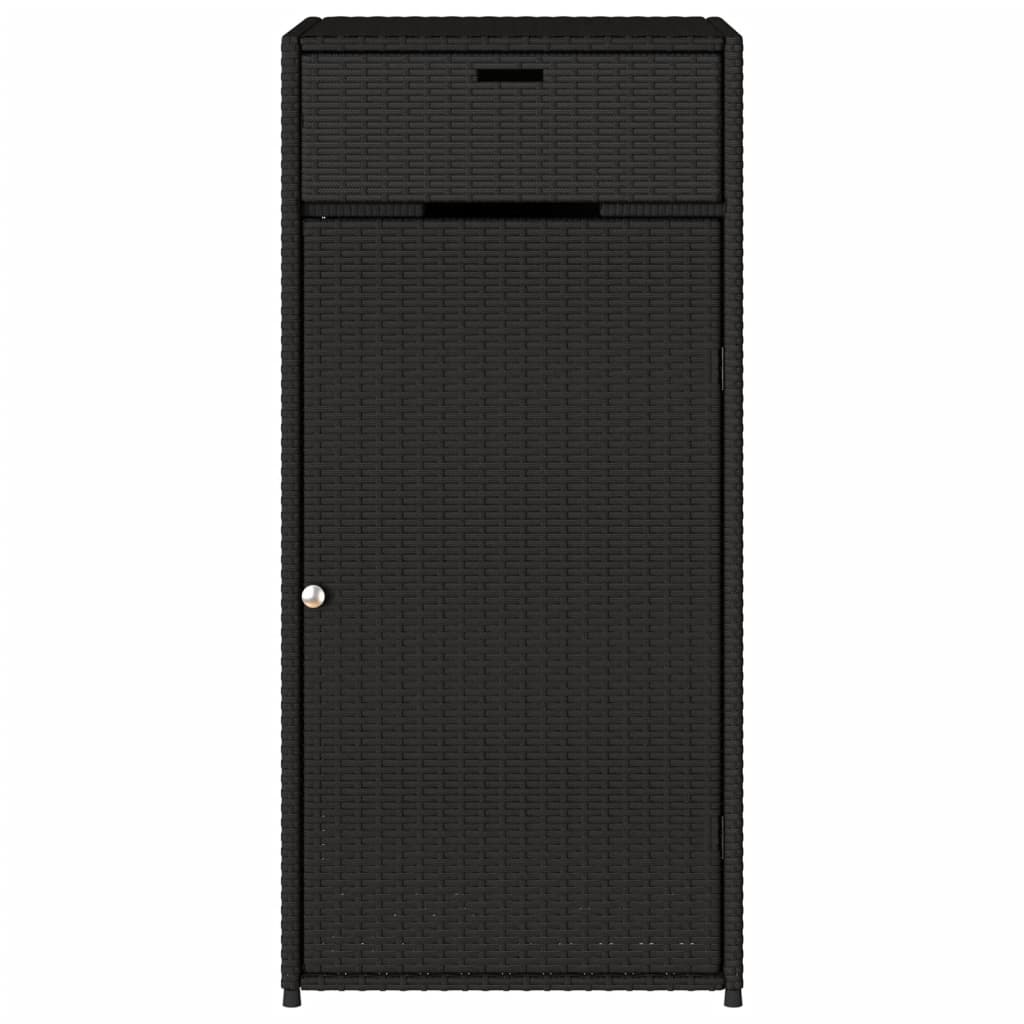 Garden Storage Cabinet Black 55x55x111 cm Poly Rattan