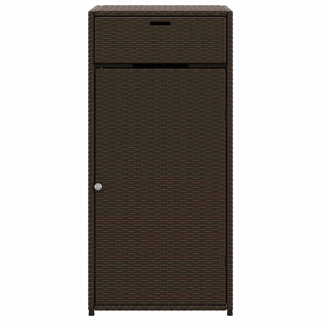 Garden Storage Cabinet Brown 55x55x111 cm Poly Rattan