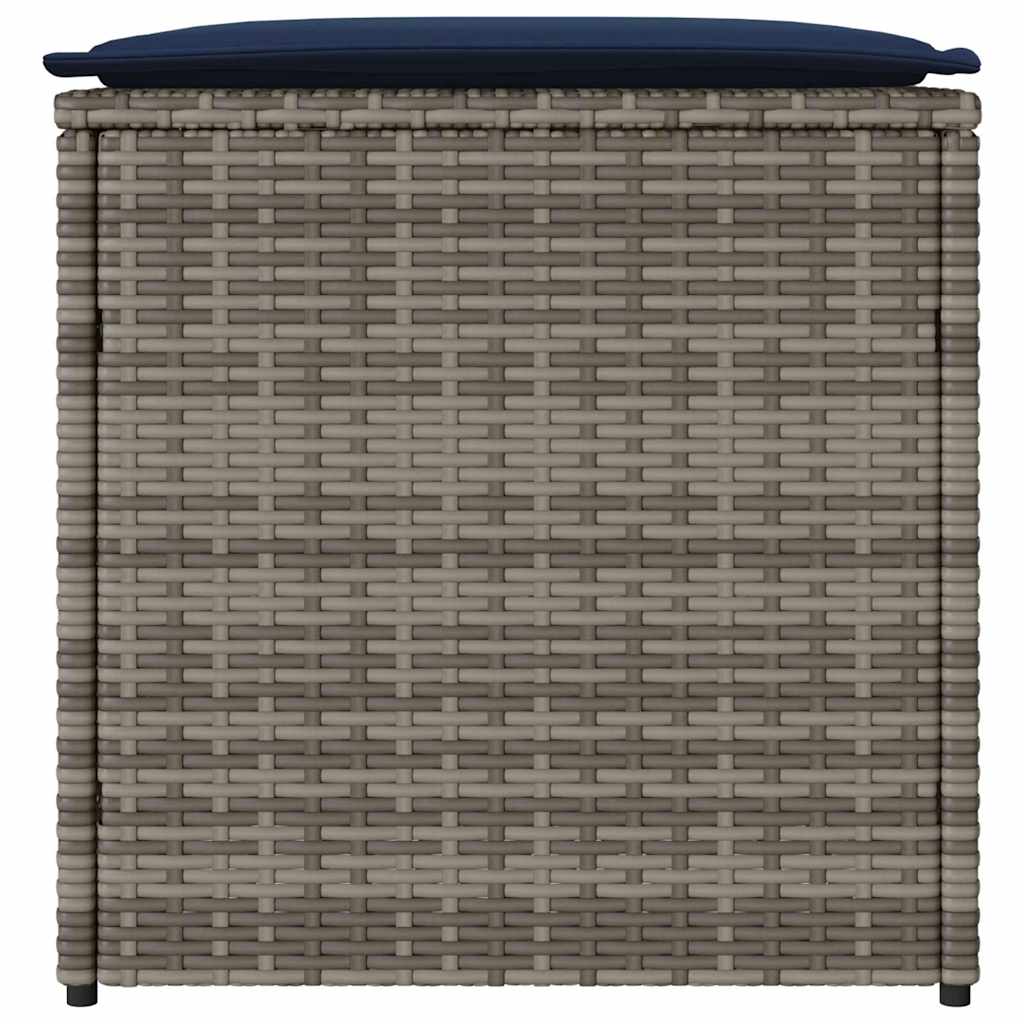 Cushion Box with Storage Grey 50 x 50 x 50 cm Poly Rattan