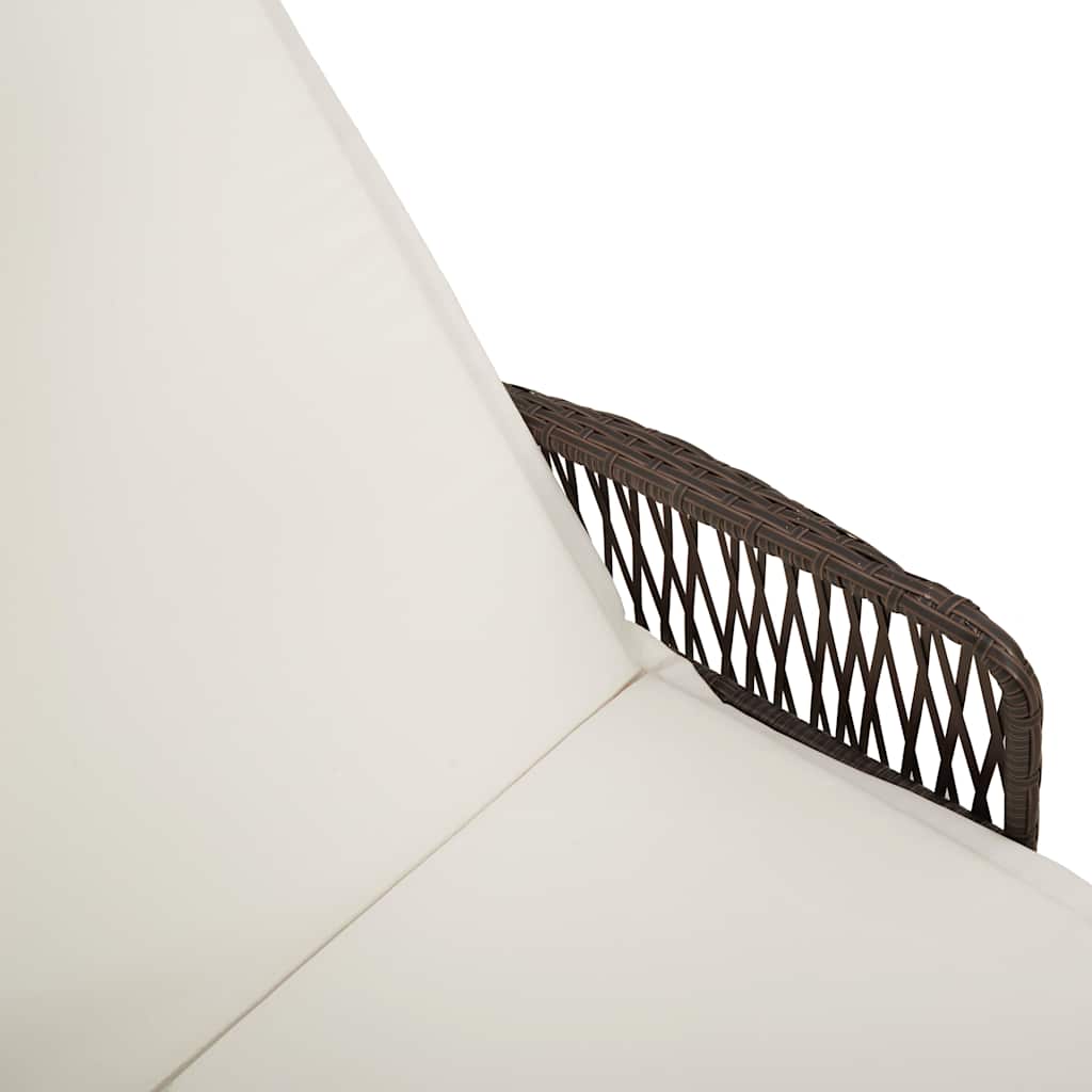 Sun lounger Reclining 2 pcs Brown 35 x 35 x 32cm Poly Rattan