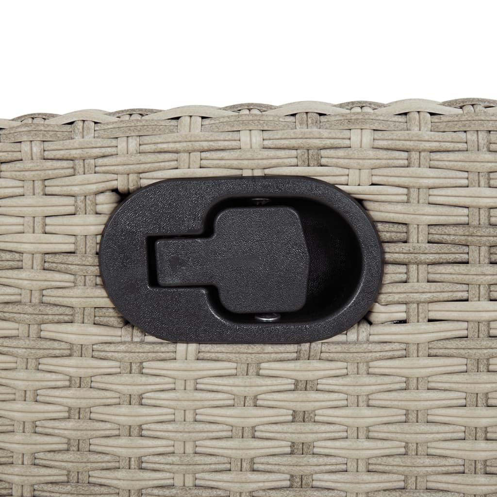 7 Piece Garden Dining Set with Cushions Light Grey Poly Rattan