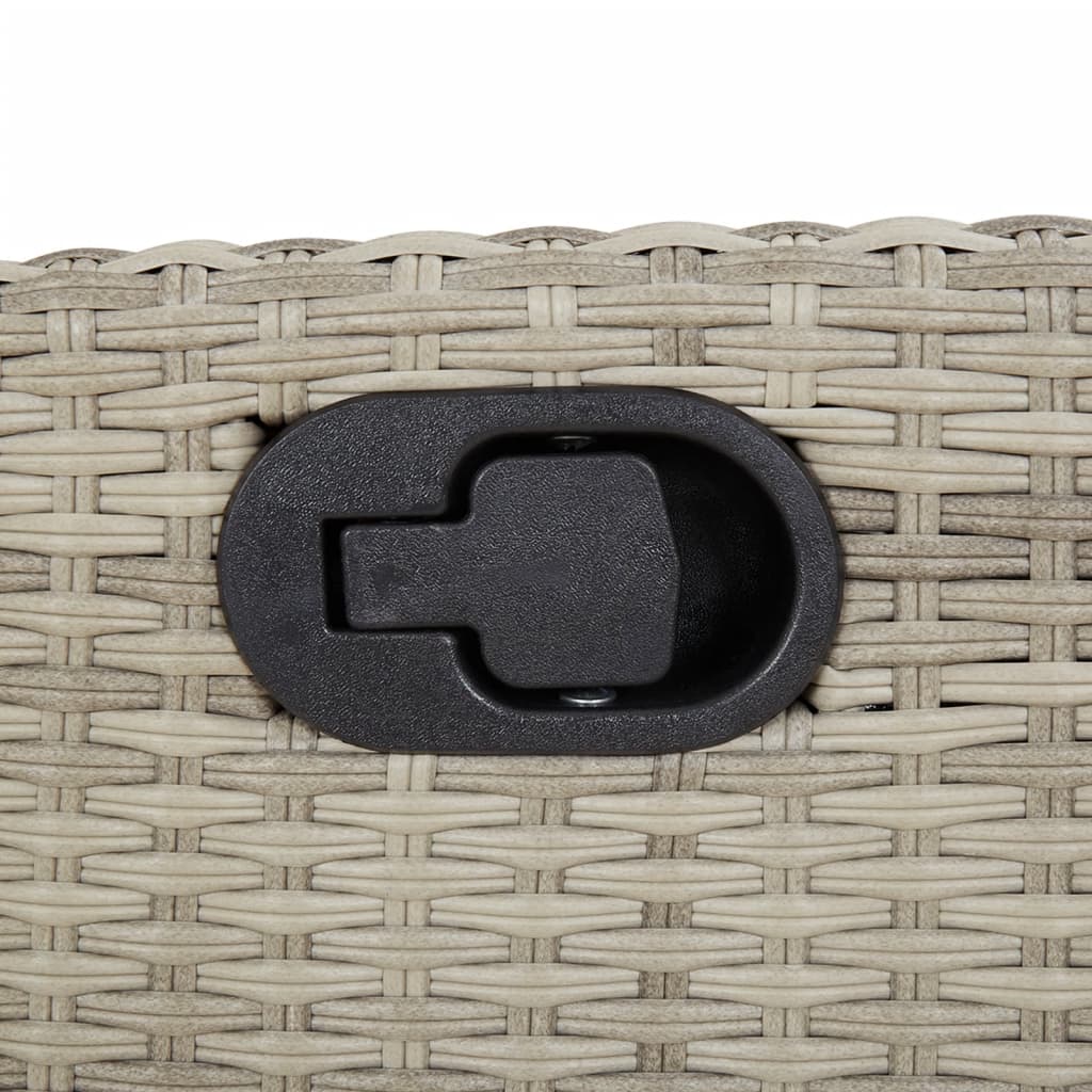 9 Piece Garden Dining Set with Cushions Light Grey Poly Rattan