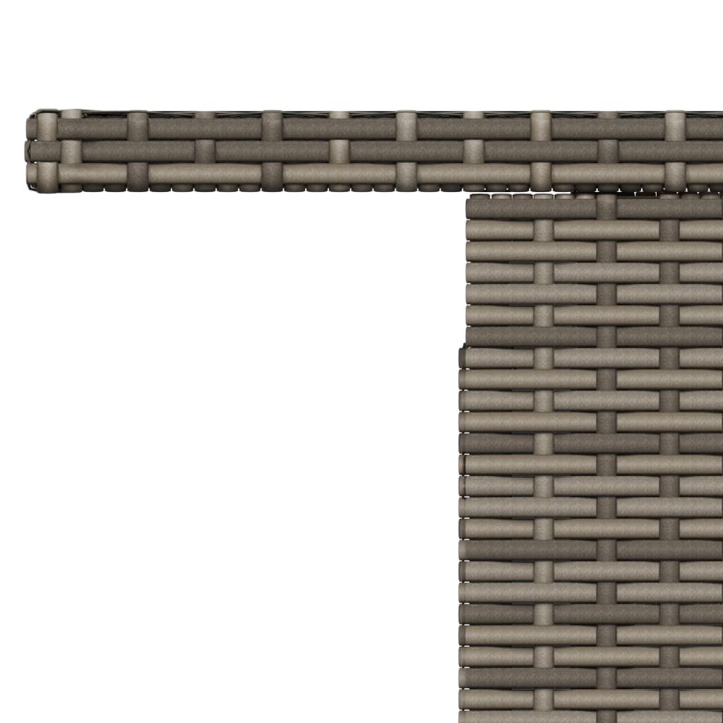 Garden Table Grey 100x55x73 cm Poly Rattan and Acacia Wood