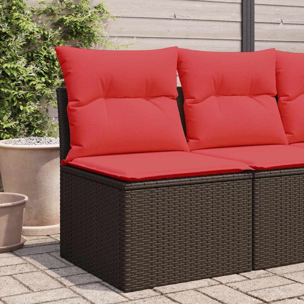 Garden Sofa with Cushion Brown 55 x 62 x 69cm Poly Rattan