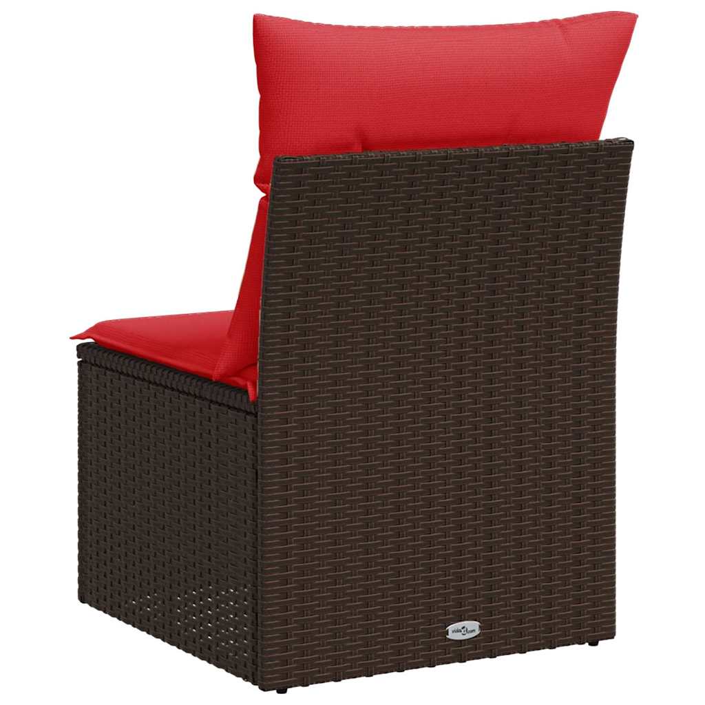 Garden Sofa with Cushion Brown 55 x 62 x 69cm Poly Rattan