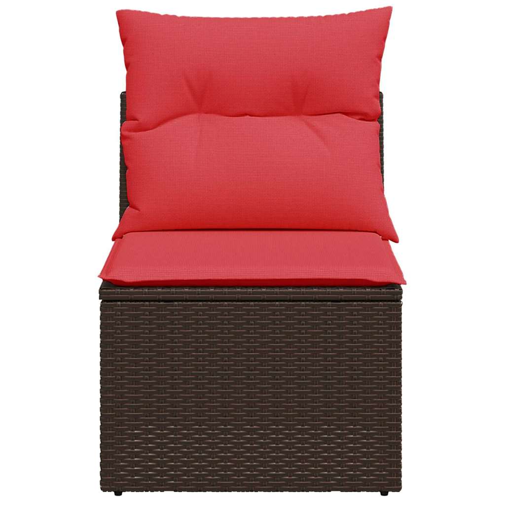 Garden Sofa with Cushion Brown 55 x 62 x 69cm Poly Rattan