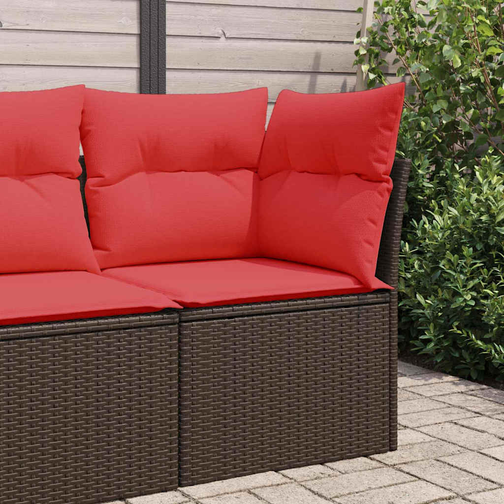 Garden Sofa with Cushion Brown 62 x 62 x 69cm Poly Rattan