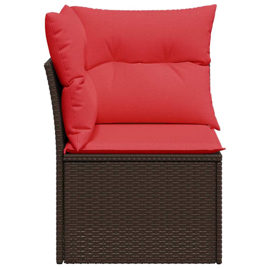 Garden Sofa with Cushion Brown 62 x 62 x 69cm Poly Rattan