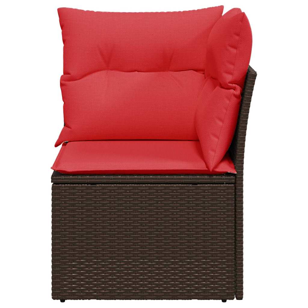 Garden Sofa with Cushion Brown 62 x 62 x 69 cm Poly rattan