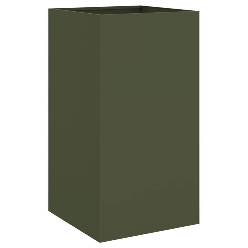Planter Olive Green 42x38x75 cm Steel