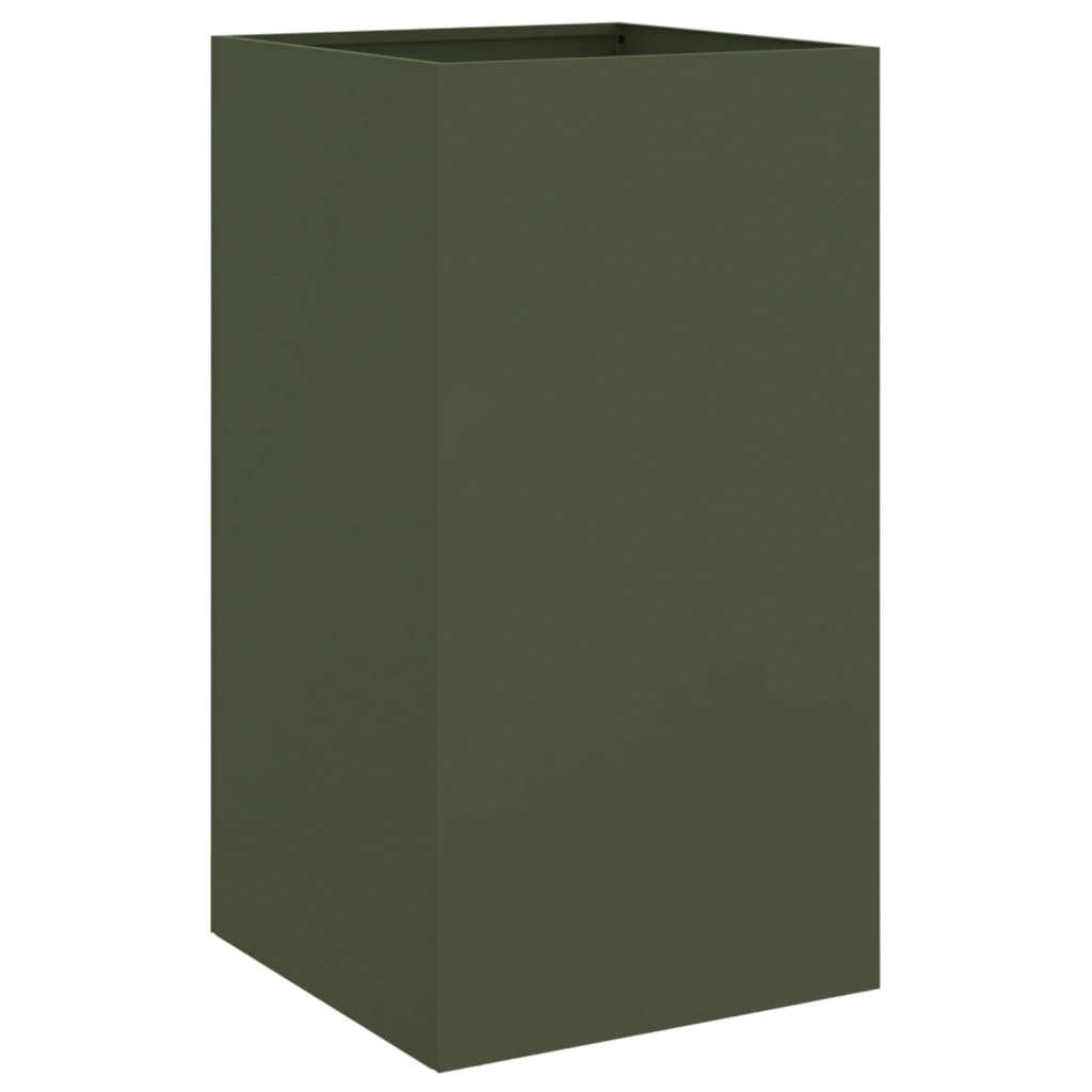 Planter Olive Green 42x38x75 cm Steel