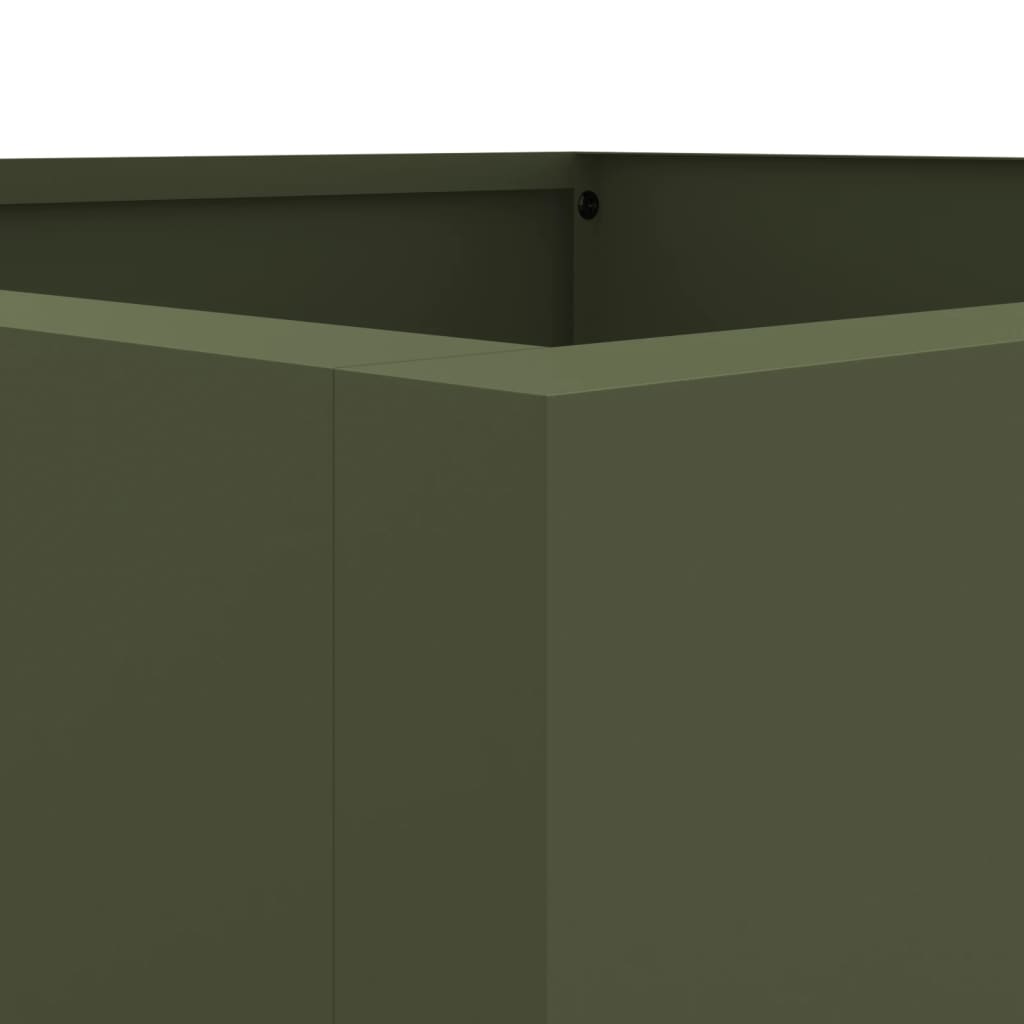 Planter Olive Green 42x38x75 cm Steel