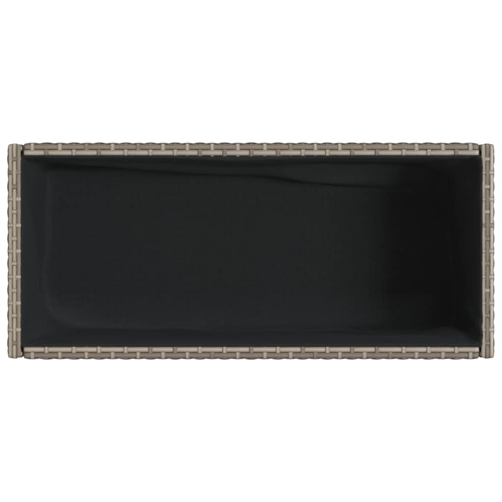 Garden Planters with Shelf 2 pcs Grey 90x40x75 cm Poly Rattan