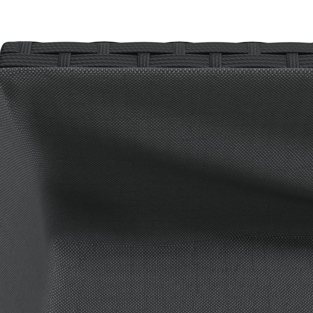 Garden Planters with Shelf 2 pcs Black 70x28x70 cm Poly Rattan