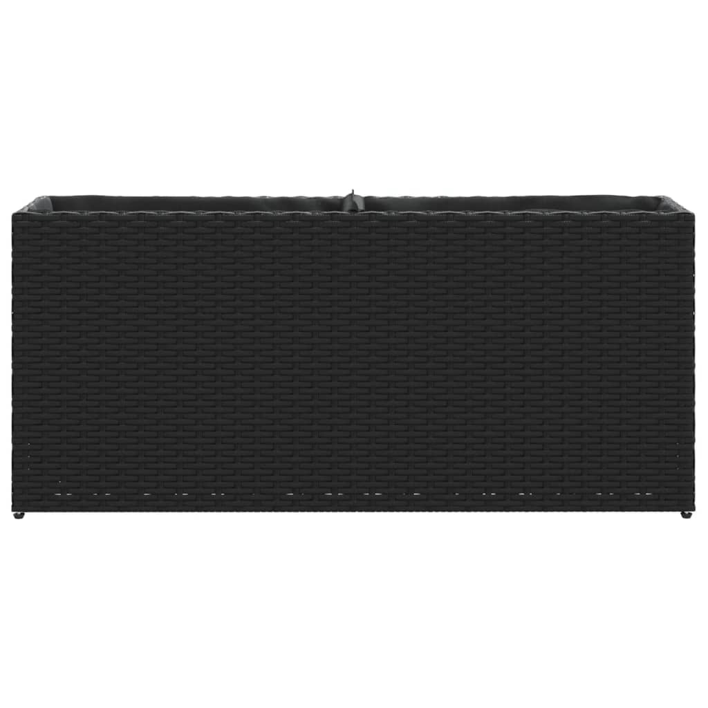 Garden Planters with 2 Pots 2 pcs Black 90x20x40 cm Poly Rattan