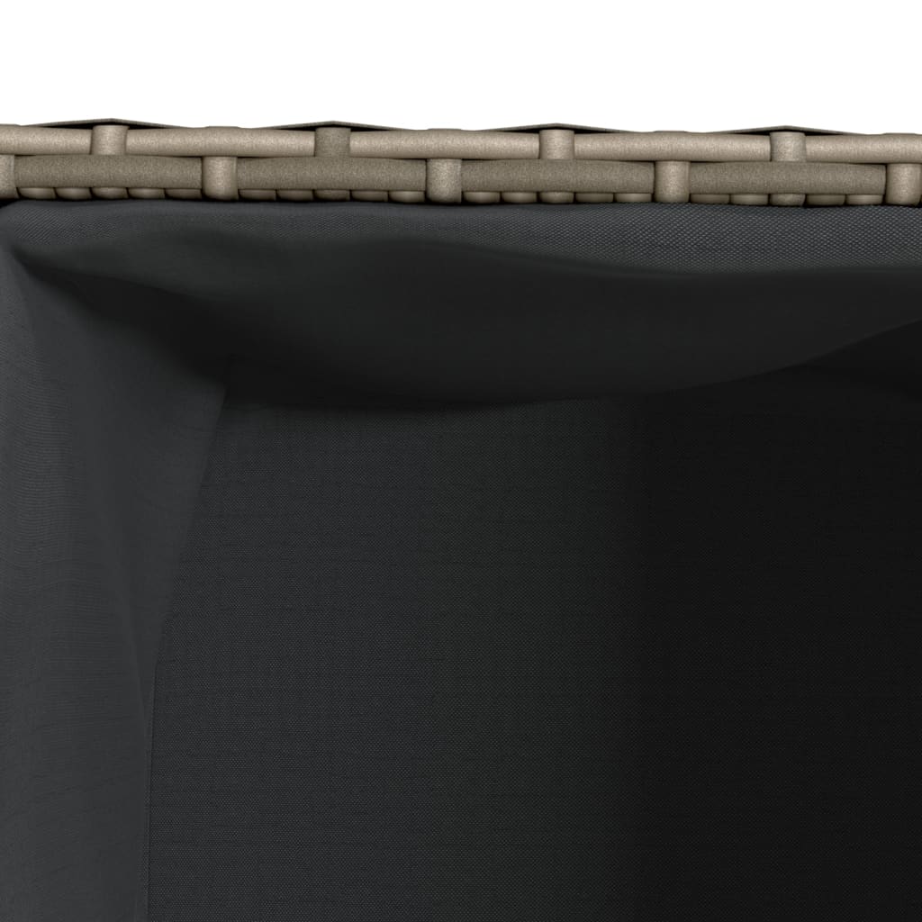 Garden Planters with 2 Pots 2 pcs Grey 72x30x32 cm Poly Rattan