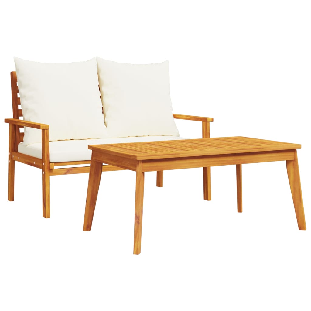 Garden Set with Cushion Solid Wood Acacia