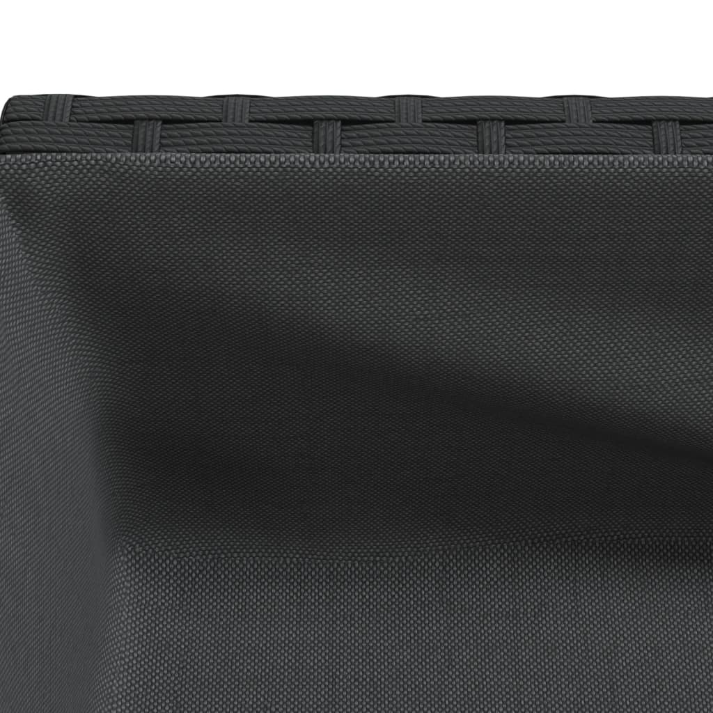 Garden Planter with Shelf Black Poly Rattan