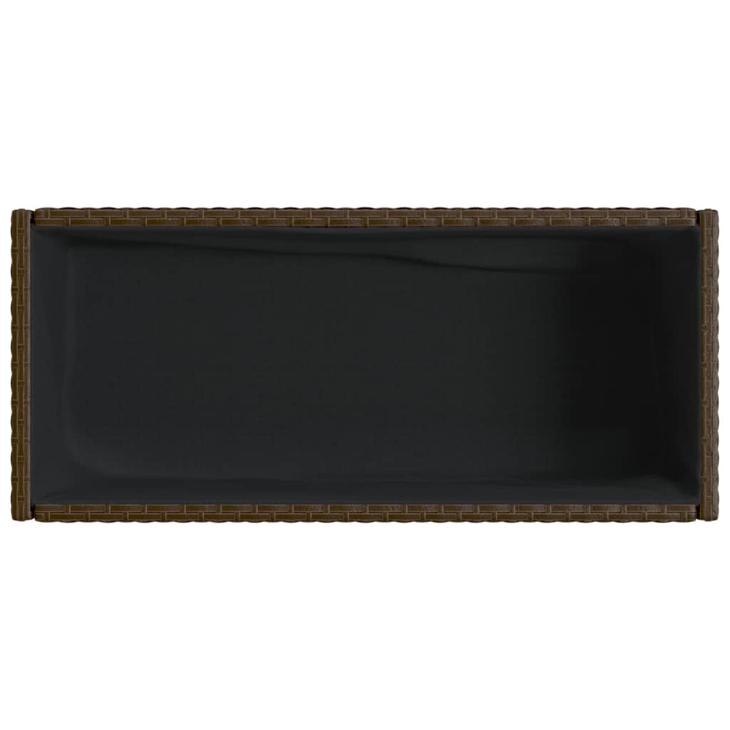 Garden Planter with Shelf Brown Poly Rattan