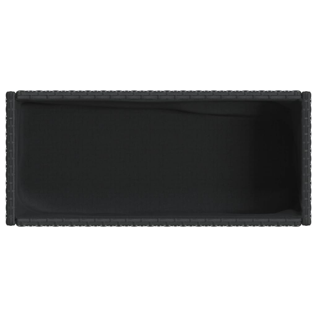 Garden Planter with Shelf Black Poly Rattan