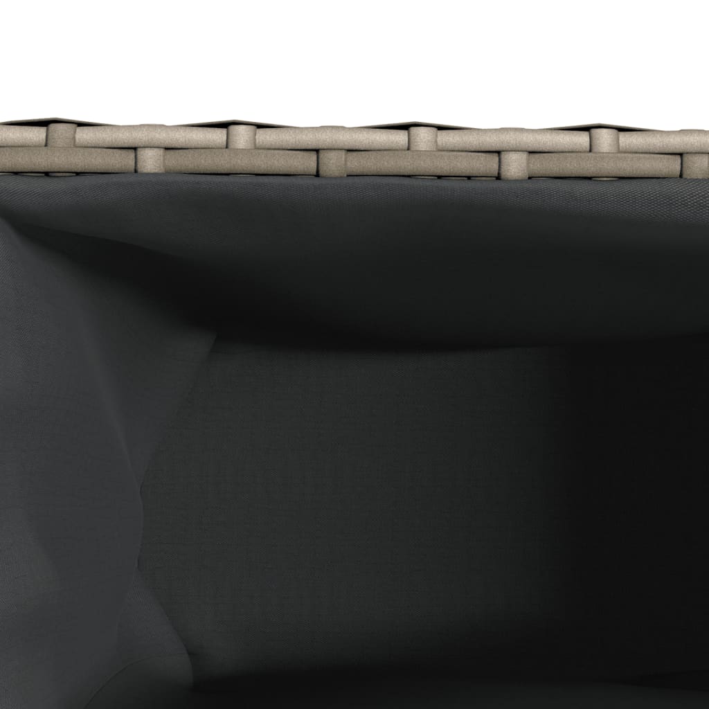 Garden Planter with 2 Pots Grey 90x20x40 cm Poly Rattan