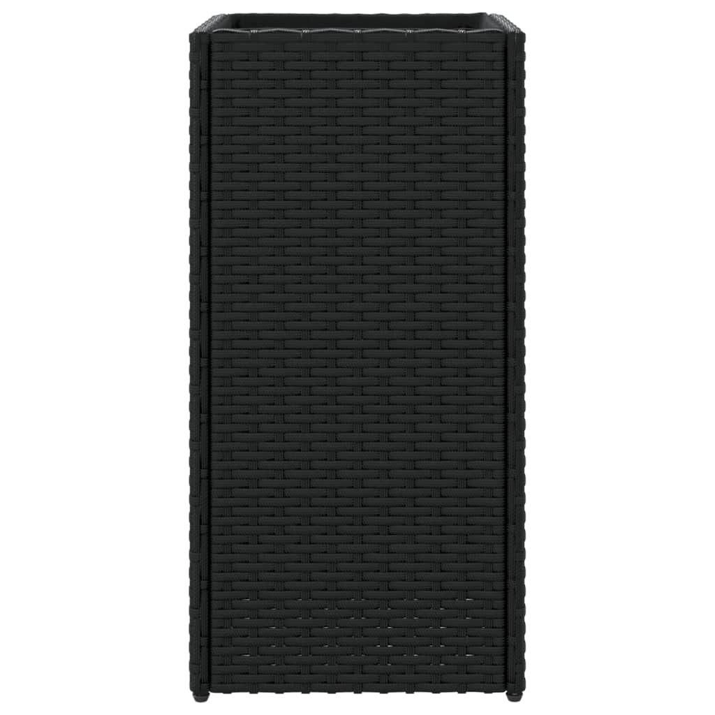 Garden Planter Black 30x30x60 cm Poly Rattan