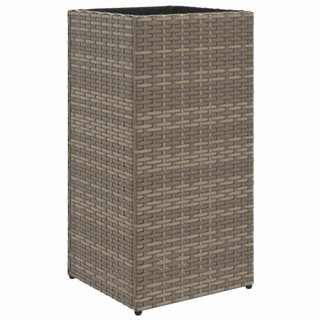 Garden Planter Grey 30x30x60 cm Poly Rattan