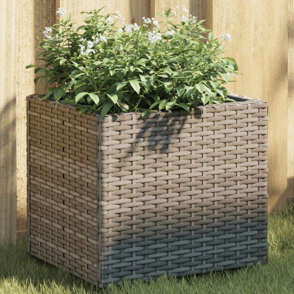Garden Planter Grey 36x30x32 cm Poly Rattan