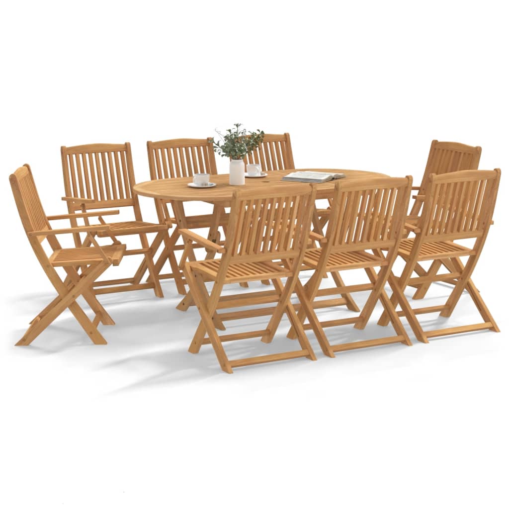 9 Piece Garden Dining Set Solid Wood Acacia