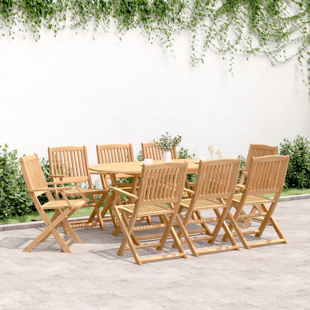 9 Piece Garden Dining Set Solid Wood Acacia