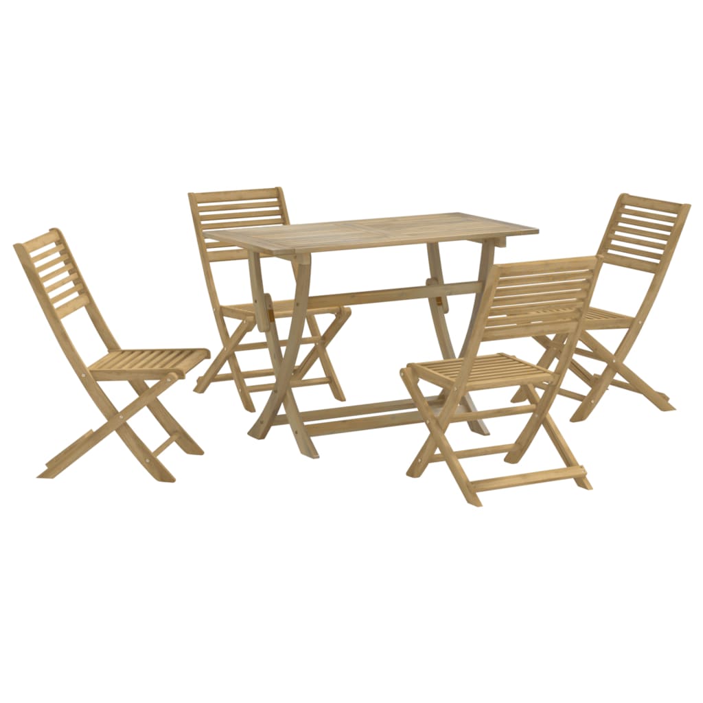 5 Piece Garden Dining Set Solid Wood Acacia