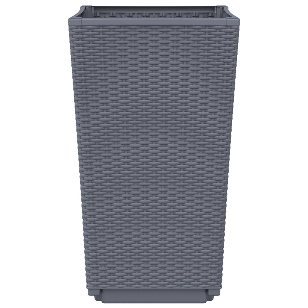 Garden Planters 2 pcs Blue Grey 32.5x32.5x57 cm PP